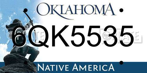 6QK5535 Oklahoma License Plate