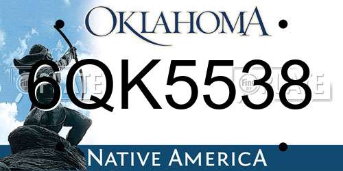 6QK5538 Oklahoma License Plate