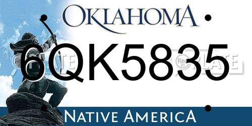 6QK5835 Oklahoma License Plate