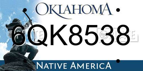6QK8538 Oklahoma License Plate