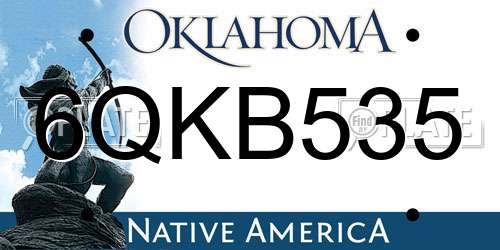 6QKB535 Oklahoma License Plate