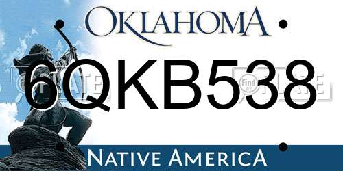6QKB538 Oklahoma License Plate