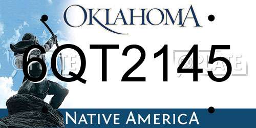 6QT2145 Oklahoma License Plate