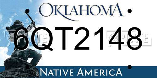 6QT2148 Oklahoma License Plate