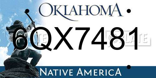 6QX7481 Oklahoma License Plate