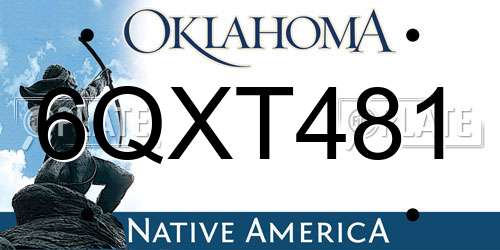 6QXT481 Oklahoma License Plate
