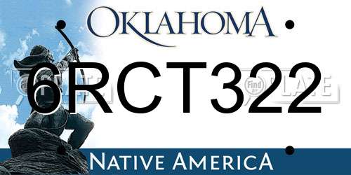 6RCT322 Oklahoma License Plate