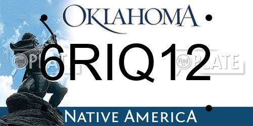 6RIQ12 Oklahoma License Plate