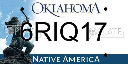 6RIQ17 Oklahoma License Plate