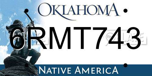 6RMT743 Oklahoma License Plate