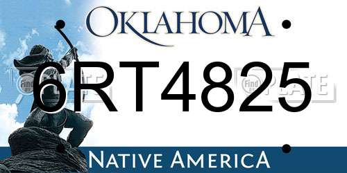 6RT4825 Oklahoma License Plate