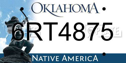 6RT4875 Oklahoma License Plate