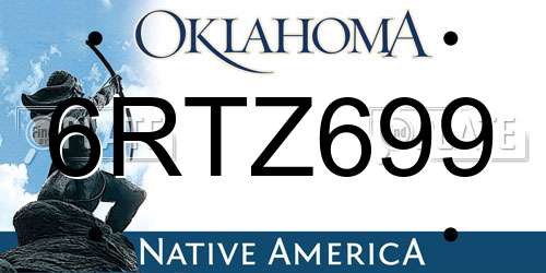 6RTZ699 Oklahoma License Plate
