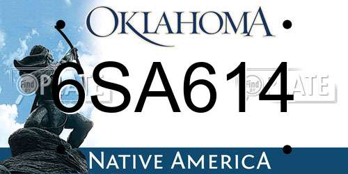 6SA614 Oklahoma License Plate