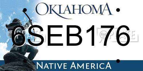 6SEB176 Oklahoma License Plate