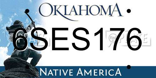 6SES176 Oklahoma License Plate