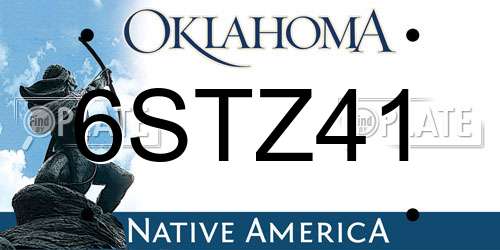 6STZ41 Oklahoma License Plate