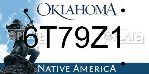 6T79Z1 Oklahoma License Plate
