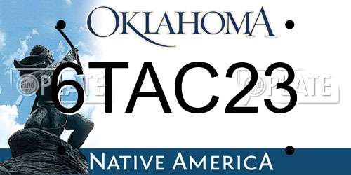 6TAC23 Oklahoma License Plate