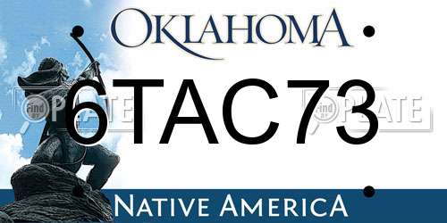 6TAC73 Oklahoma License Plate