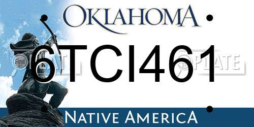 6TCI461 Oklahoma License Plate