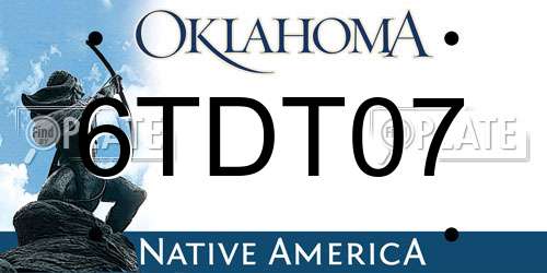 6TDT07 Oklahoma License Plate