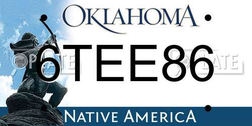 6TEE86 Oklahoma License Plate