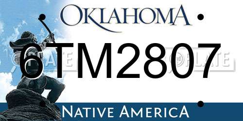 6TM2807 Oklahoma License Plate