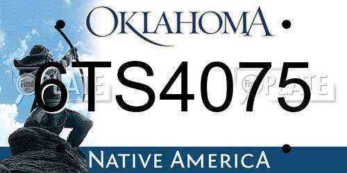 6TS4075 Oklahoma License Plate