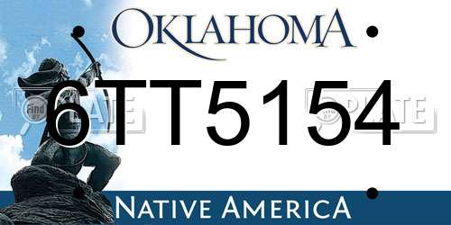 6TT5154 Oklahoma License Plate