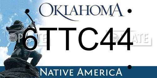 6TTC44 Oklahoma License Plate