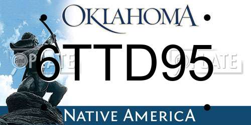 6TTD95 Oklahoma License Plate