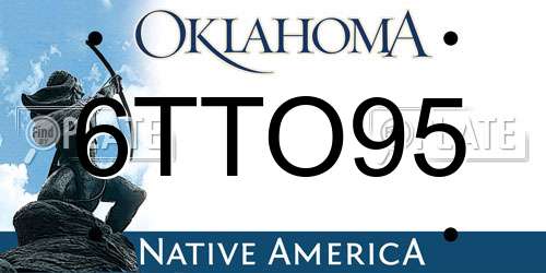 6TTO95 Oklahoma License Plate