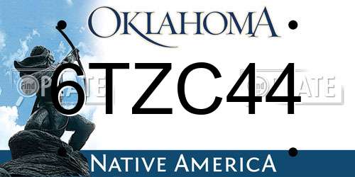 6TZC44 Oklahoma License Plate