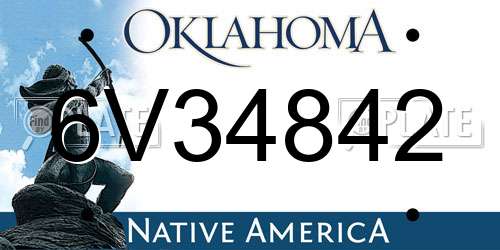 6V34842 Oklahoma License Plate