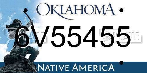 6V55455 Oklahoma License Plate