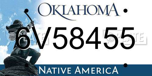 6V58455 Oklahoma License Plate