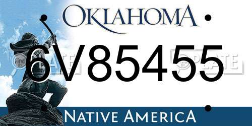 6V85455 Oklahoma License Plate