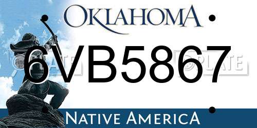 6VB5867 Oklahoma License Plate