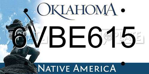 6VBE615 Oklahoma License Plate