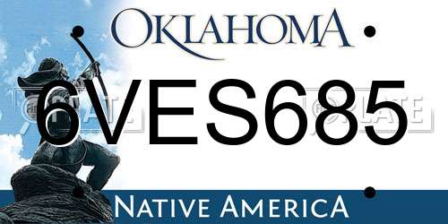6VES685 Oklahoma License Plate