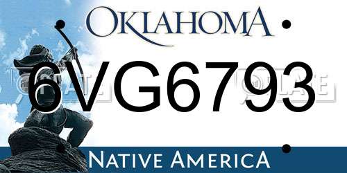 6VG6793 Oklahoma License Plate