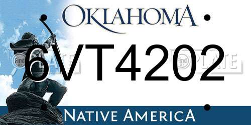 6VT4202 Oklahoma License Plate