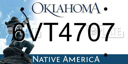 6VT4707 Oklahoma License Plate