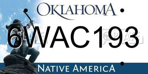 6WAC193 Oklahoma License Plate