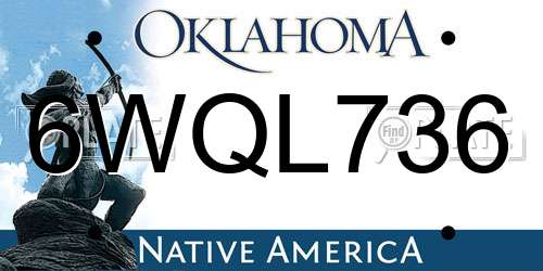 6WQL736 Oklahoma License Plate