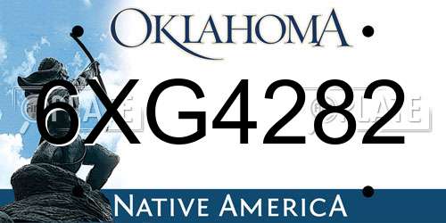6XG4282 Oklahoma License Plate