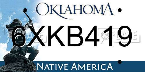 6XKB419 Oklahoma License Plate