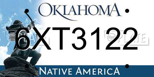 6XT3122 Oklahoma License Plate