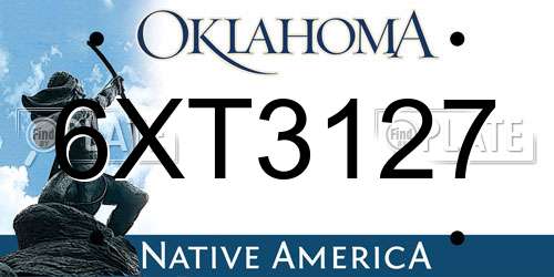6XT3127 Oklahoma License Plate